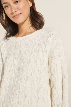 Cable Knit Recycled Sweater Crewneck-Eberjey Flash Sale
