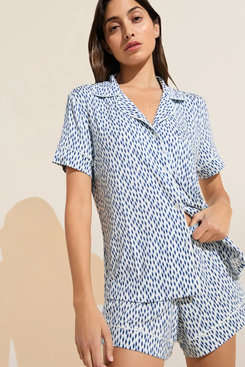 Gisele Printed Tencel Modal Relaxed Short Pj Set-Eberjey Flash Sale