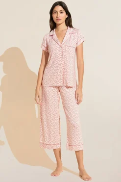 Gisele Printed Tencel Modal Short Sleeve Cropped Pj Set-Eberjey Sale