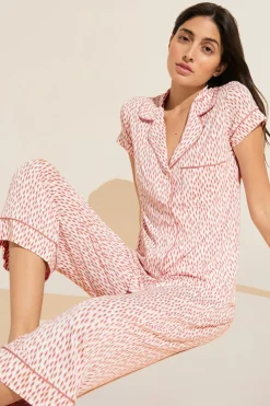 Gisele Printed Tencel Modal Short Sleeve Cropped Pj Set-Eberjey Sale