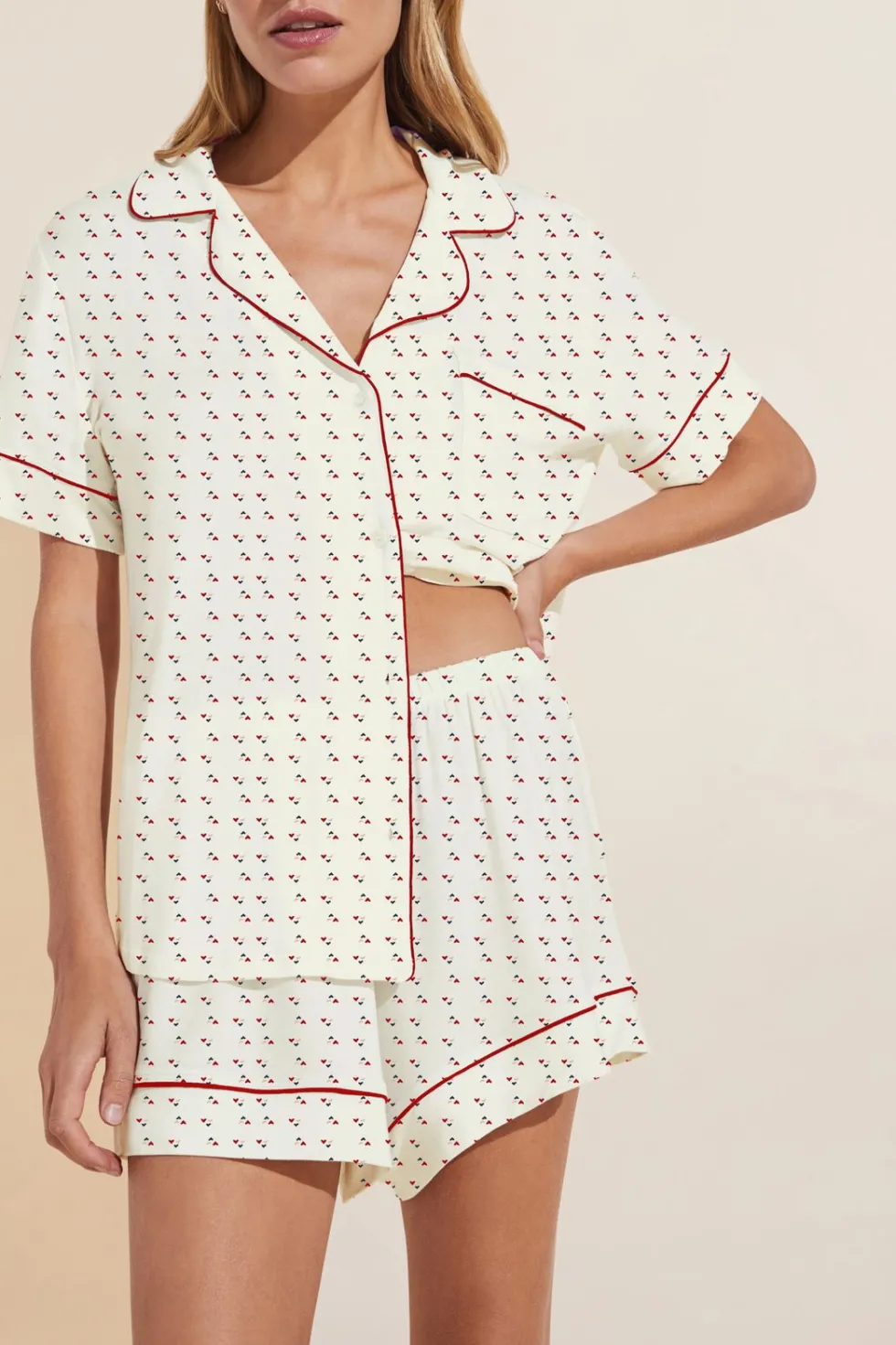 Gisele Printed Tencel Modal Relaxed Short Pj Set-Eberjey Discount