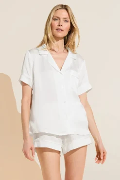 Inez Textured Washable Silk Short Pj Set-Eberjey Discount