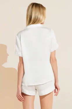 Inez Textured Washable Silk Short Pj Set-Eberjey Discount