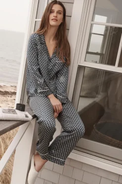 Inez Washable Silk Printed Long Pj Set-Eberjey Hot