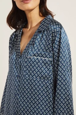Inez Washable Silk Printed Long Pj Set-Eberjey Hot