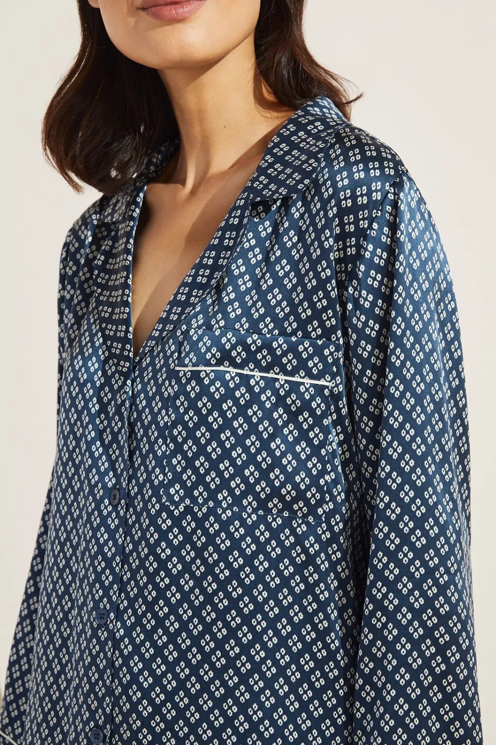 Inez Washable Silk Printed Long Pj Set-Eberjey Hot
