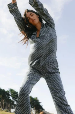 Inez Washable Silk Printed Long Pj Set-Eberjey Hot