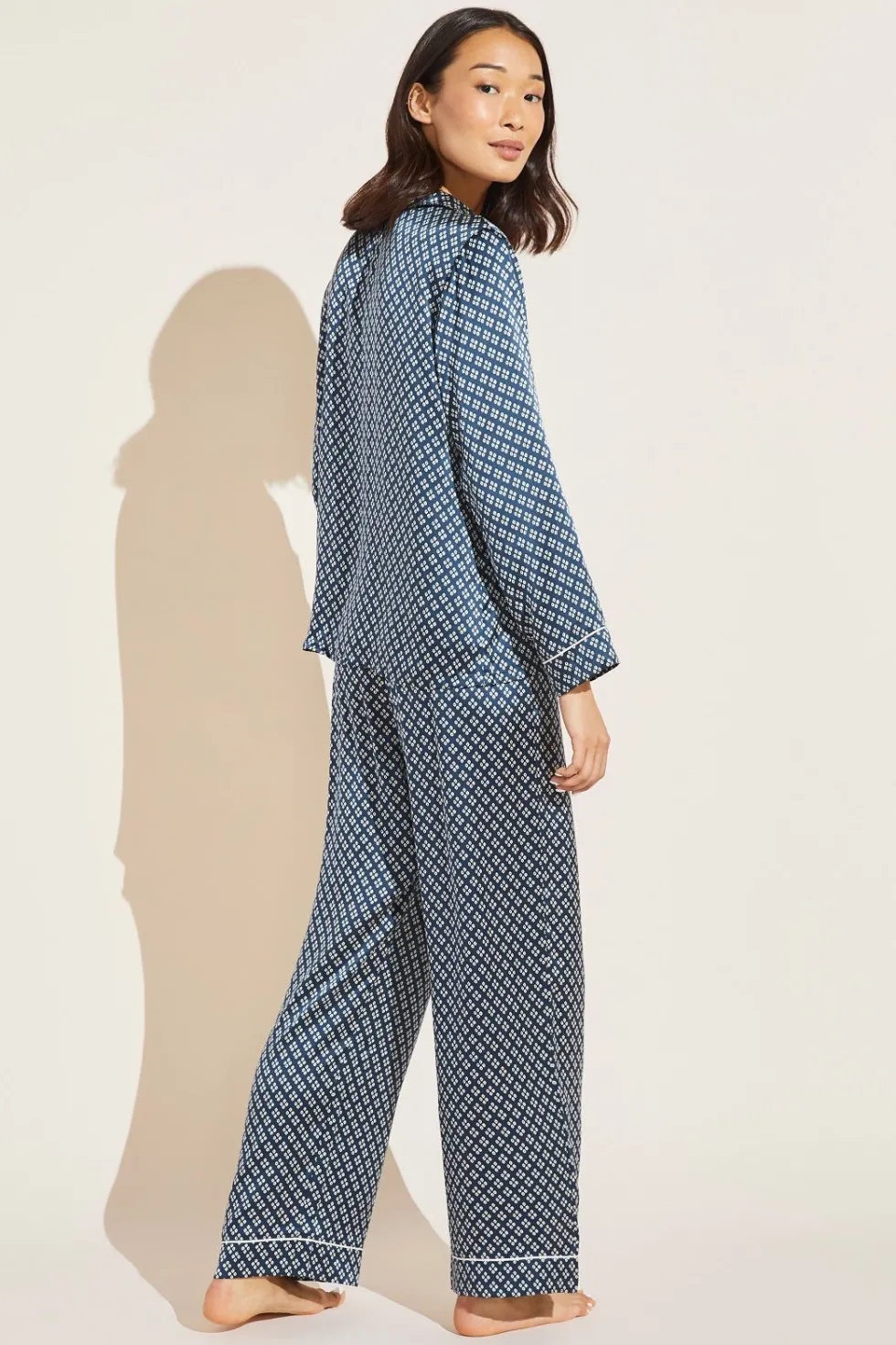 Inez Washable Silk Printed Long Pj Set-Eberjey Hot