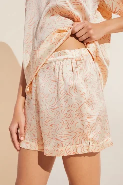 Inez Washable Silk Printed Short Sleeve Tee & Boxer Pj Set-Eberjey Hot