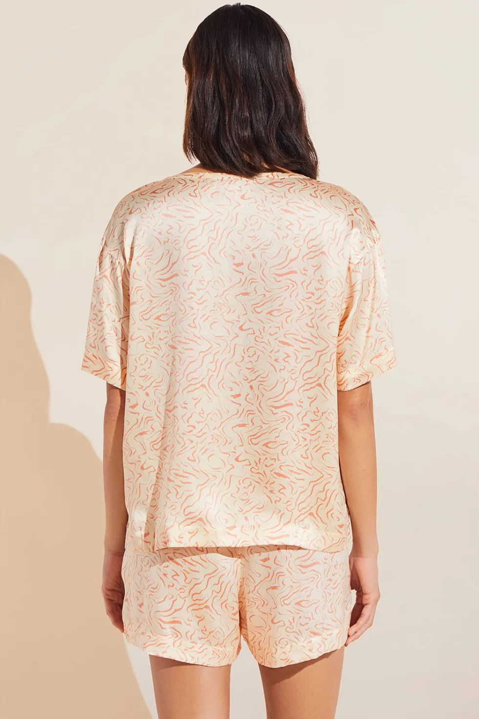Inez Washable Silk Printed Short Sleeve Tee & Boxer Pj Set-Eberjey Hot