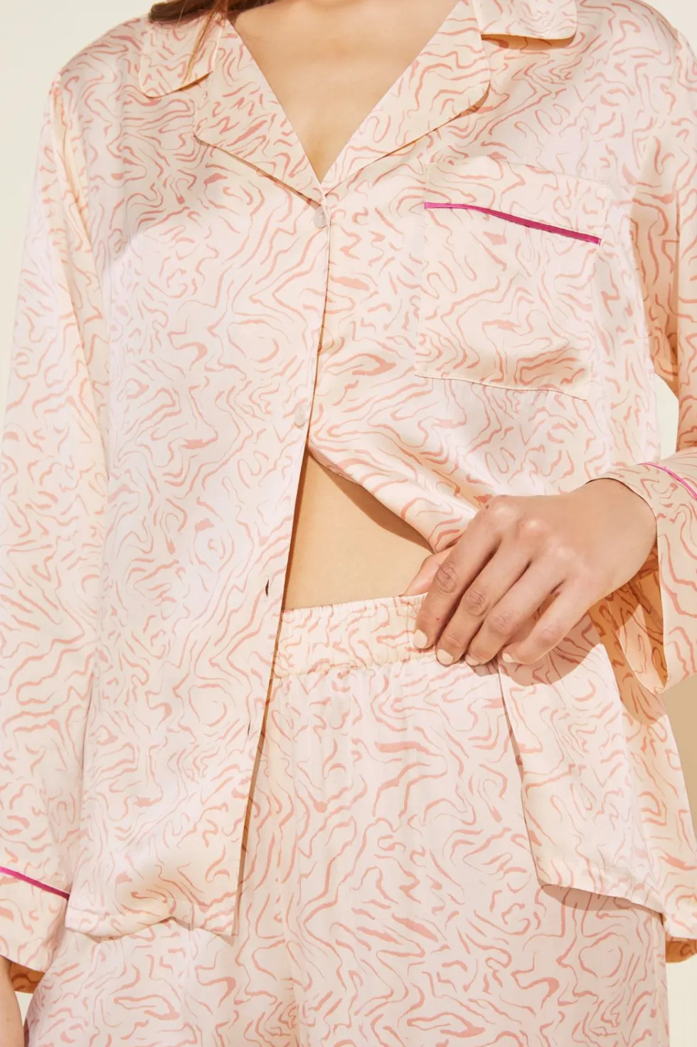 Inez Washable Silk Printed Long Pj Set-Eberjey New