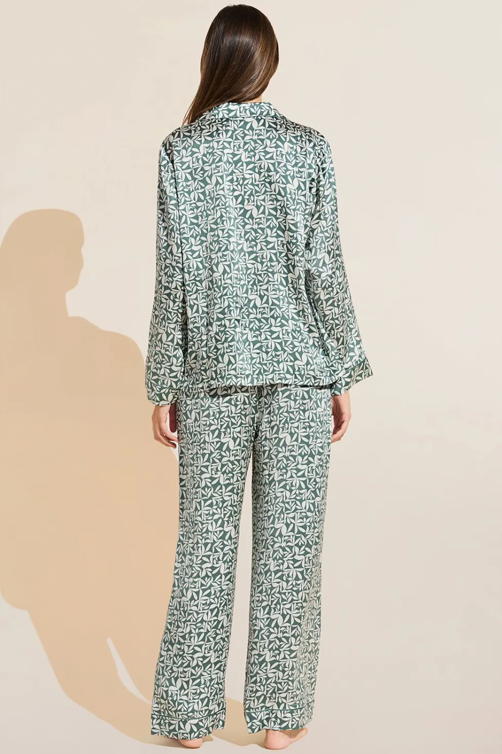 Inez Washable Silk Printed Long Pj Set-Eberjey Hot