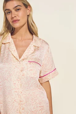 Inez Washable Silk Printed Short Pj Set-Eberjey Hot