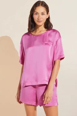 Inez Washable Silk Short Sleeve Tee & Boxer Pj Set-Eberjey Sale