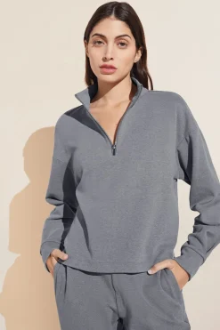 Luxe Sweats Zip Pullover-Eberjey Flash Sale