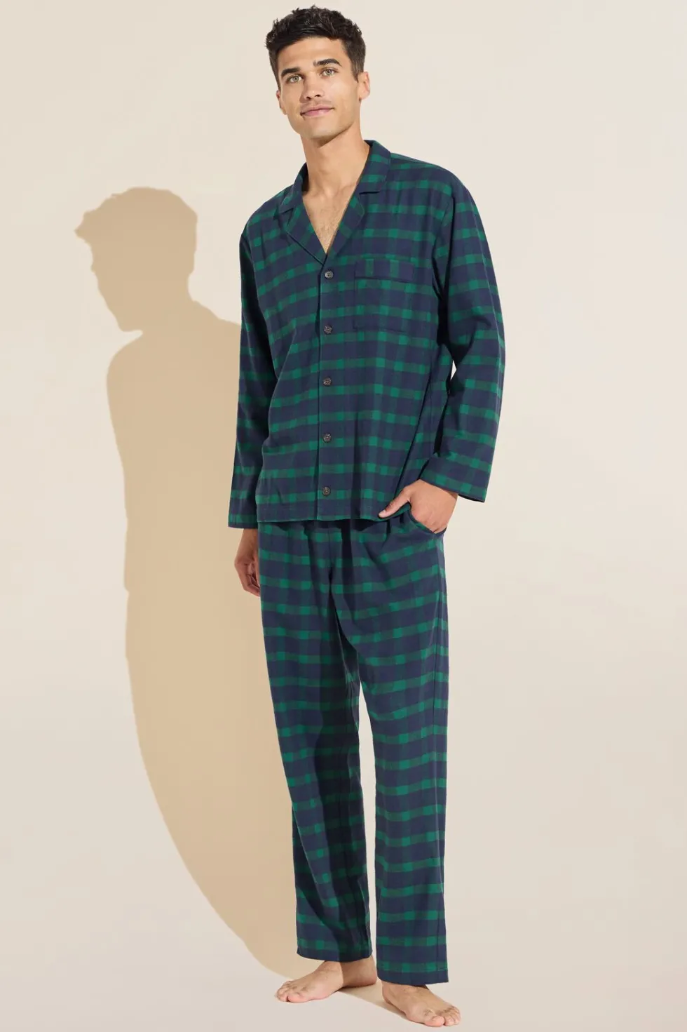 Mens Flannel Long Pj Set-Eberjey Cheap