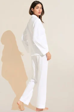 Organic Pima Cotton Notch Collar Top & Pant Pj Set-Eberjey New