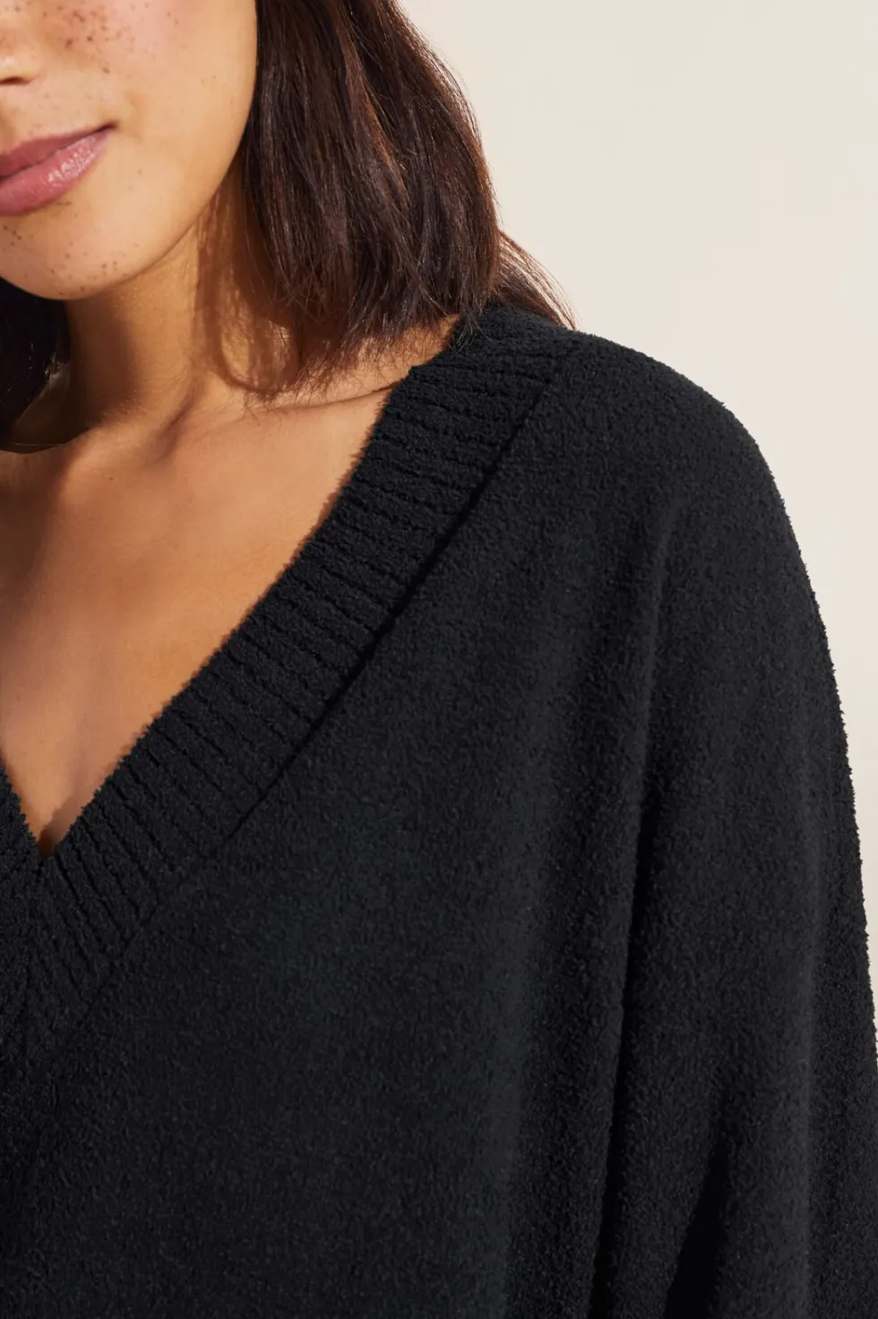 Recycled Boucle Boyfriend Oversized V-Neck Sweater-Eberjey Online